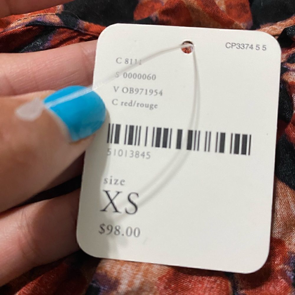 Free People One Shoulder Floral Ruffle top NWT - Picture 6 of 7